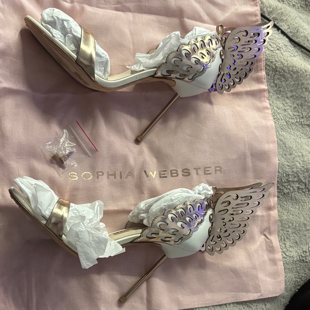 Sophia Webster Metallic Winged Heels